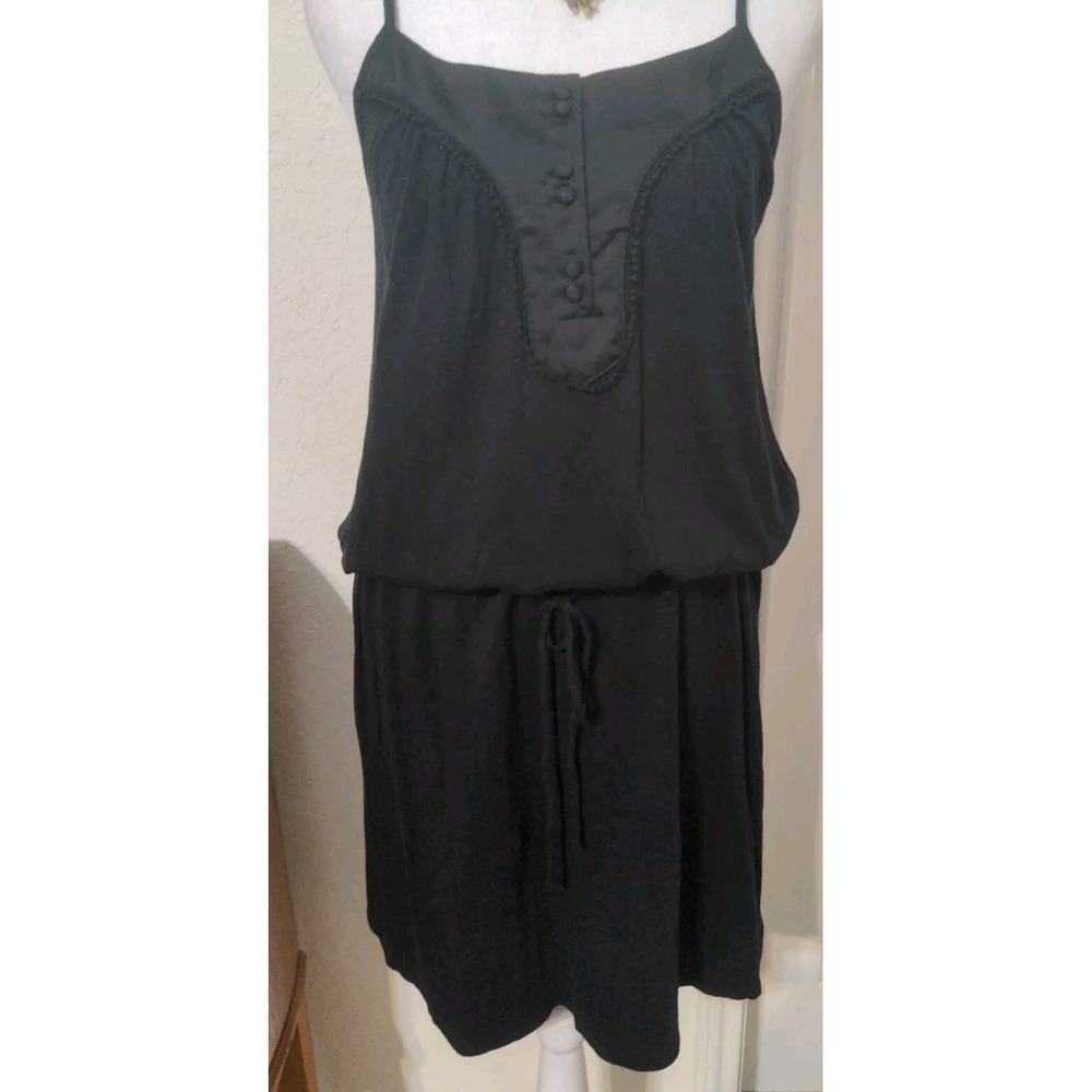 Gap Women's Spaghetti Strap Elastic Waist Black Dress. Size M